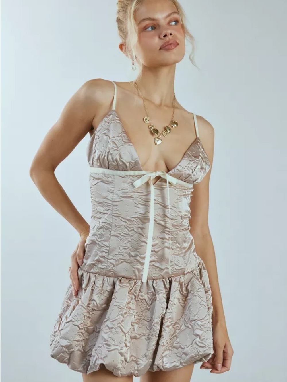 NWT For Love & Lemons Satin Corset Dress